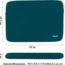 Laptop Sleeve Case 17 Inch, Shockproof Protective Notebook Case with Accessory Pocket, Briefcase Carrying Bag Compatible with 17-17.3 Inch Laptop, Computer, Notebook, Cyan Color