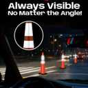 BATTIFE 5 Pack 36 Inch Traffic Cones, Orange PVC, Black Weighted Base