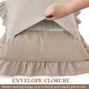 KKJIAF Ruffle Pillow Cases Standard Size Set of 2, Ruffled Pillow Covers with Envelope Closure, Wrinkle Resistant Pillowcases 20" x 26", Ruffled Pillow Shams, Khaki