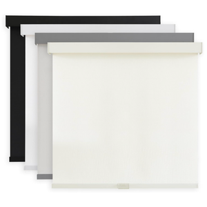 AOSKY Light Filtering Roller Shades Cordless Blinds for Windows, 1% Openness Free-Stop Shades with Valance, Thermal Insulated Fabric, UV Protection, Natural Woven Blinds（41" W x 72" H, Ivory）