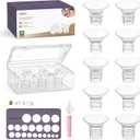 Nuliie 10PCS Silicone Flanges Insert Replacement Kit, Flange Sizing Kit 16/17/18/19/20mm for 24mm Flange/Shield Breast Pumps, Pumping Essential Kit for Moms