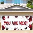 Halloween Garage Door Decorations Happy Halloween Door Cover, Hanging Banner Cauldron Backdrop Mural for Home, Outdoor, Indoor, Spooky Party, Wall, Window (YOU ARE NEXT, 6 x 13 ft)