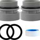 TonGass (2-Pack) 40mm to 1 1/2" Filter Hose Conversion Kit Above Ground Pool Adapter Connects 40mm Hoses to Standard 1 1/4" or 1 1/2" Filter Ports