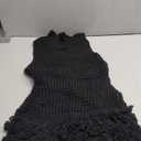 Tcremisa Women's Crochet Fringe Mini Dress Slim Fit Sleeveless Hollow Out Bodycon Short Knit Pullover Dresses Size M