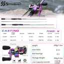 Sougayilang Fishing Rod and Reel Combo, Medium Fishing Pole with Baitcasting Reel Combo, 2-Piece Fishing Combo