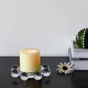 Crystal Candle Holders Pillar Candlestick Decorations for Home Party Dinner Christmas, Suitable for Large Cylindrical Candles, Clear