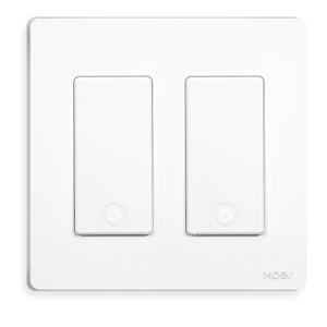 MOES Smart Single Pole Light Switch, 2.4GHz WiFi Smart Wall Switch, Needs Neutral Wire, Multi-Control, Smart Life/TUYA APP Control, Voice Control with Alexa/Google Home, White 2 Gang