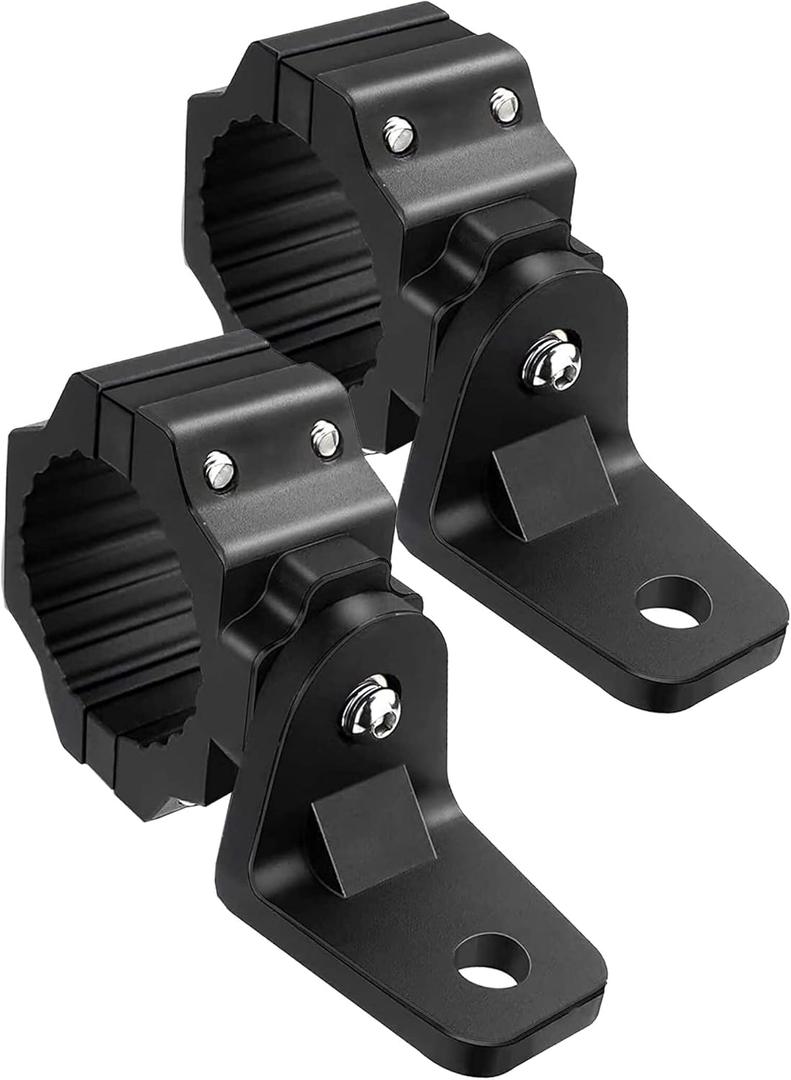 UTV Whip Light Mount & Light Bar Bracket - Heavy Duty 1.75"- 2" Roll Cage Clamp with 360 Rotation, Aluminum Flag/Off-Road Light Mount for Polaris RZR, Can Am, Jeep (Black)