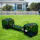 Outdoor Rainbow Cat Enclosures Playground,Outside House for Indoor Cats Include Portable Tent, 2 Way with 2 Cube Tunnel, for Kitty and Small Animals,Within Storage Bag