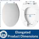 BEMIS 7850TDG Commercial Heavy Duty Open Front Toilet Seat with Cover, Industrial Seat with Secure Installation, Elongated, White