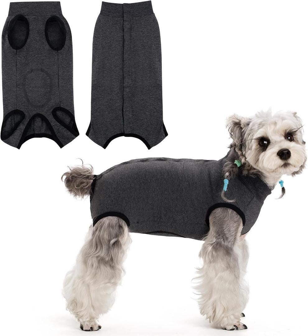 Coppthinktu Recovery Suit for Dogs After Surgery, Dog Onesie Surgery Recovery Suit for Female Spay, Soft Surgical Pajamas Bodysuits for Puppy to Prevent Licking Dog Cone Alternative, S