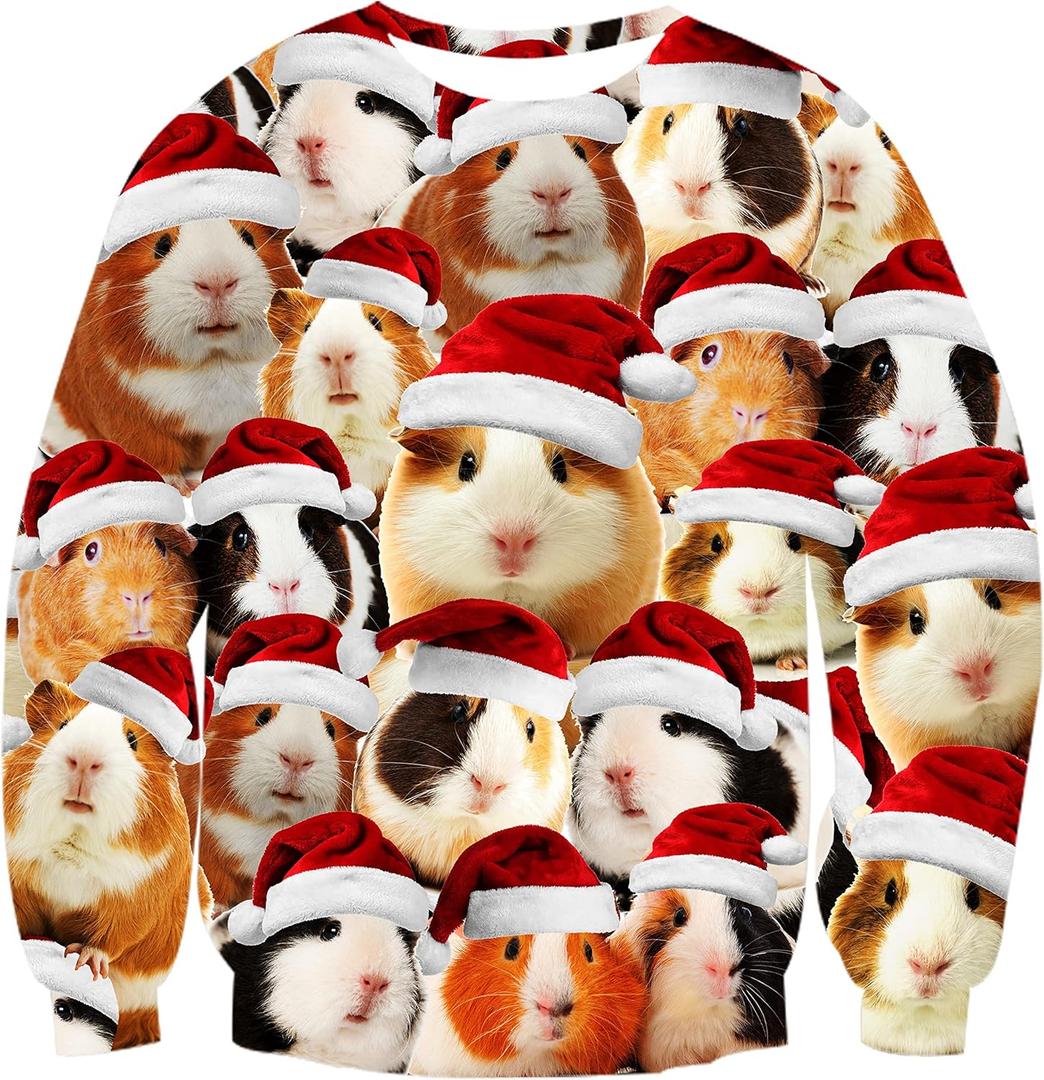 RAISEVERN Christmas Sweatshirt for Men Women Funny Pullover Xmas Top (XXL)