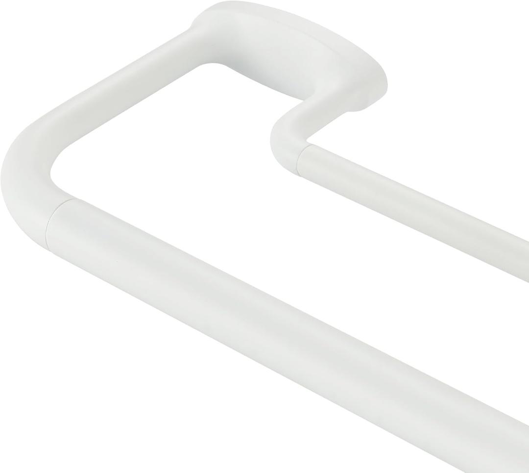 Double Curtain Rods, Wrap Around Curtain Rod for Windows, Internal Splicing 1'' Front and 5/8'' Back Adjustable Curtain Rod with Aluminum Finials and Brackets (Matte White, 28-56")