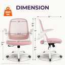 NEO CHAIR Office Desk Gaming Ergonomic Computer Chair with Lumbar Back Support Adjustable Height Swivel Rolling Wheels Flip-up Arms Mesh Chair for Home Vanity (Pink)
