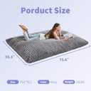 Hobestluk 3 in 1 Bean Bag Chair Giant Bean Bag Chairs Convertible Bean Bag Floor Cushion with Machine Washable Cover, Beanbag Chairs for Adult (Grey)
