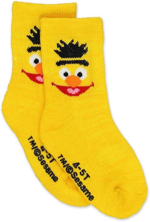 Sesame Street Toddler Socks with Grippers, Non Slip Socks for Kids