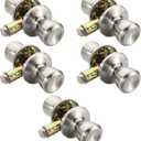 5 Set Mobile Home Door Knob Lock Set Mobile Interior Passage Door Knobs for Hall Closet Bed and Bath Handle Durable Metal Rust-Resistant & Easy to Install(Silver)