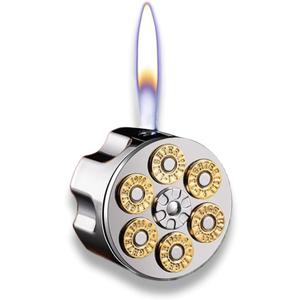 Brightfire, Bright Fire Lighter Refill, Novelty Vintage Lighter, Unique Gifts for Men, Fireplace Candles, Camping BBQ (No Butane Fuel) (Silver)