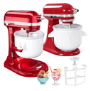 Ice Cream Attachment Compatible with KitchenAid 4.5/5/6/7QT Mixers,Makes 2 Quarts of Ice Cream,Compatible with KitchenAid Ice Cream Maker Attachment,Dishwasher safe(Not Fit 3.5QT