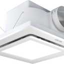 Bathroom Exhaust Fan with Light, 12 INCH, Upgraded Quiet Square Vent Fans with LED Light, 141 CFM, for Bathroom, Office, Home