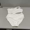 Women High Waisted Bikini - One Shoulder Bathing Suit Tummy Control Two Piece Swimsuit 2025 (Large, White)