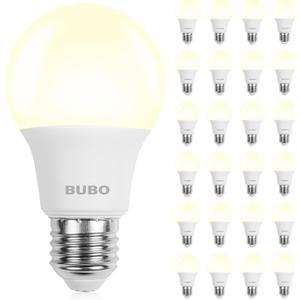 BUBO A19 LED Light Bulbs, 40 Watt Equivalent LED Bulbs, Natural White 3500K, 550 Lumens, E26 Standard Base, Non-Dimmable, 5W Natural White LED Bulbs for Bedroom Living Room Home Office, 24 Pack