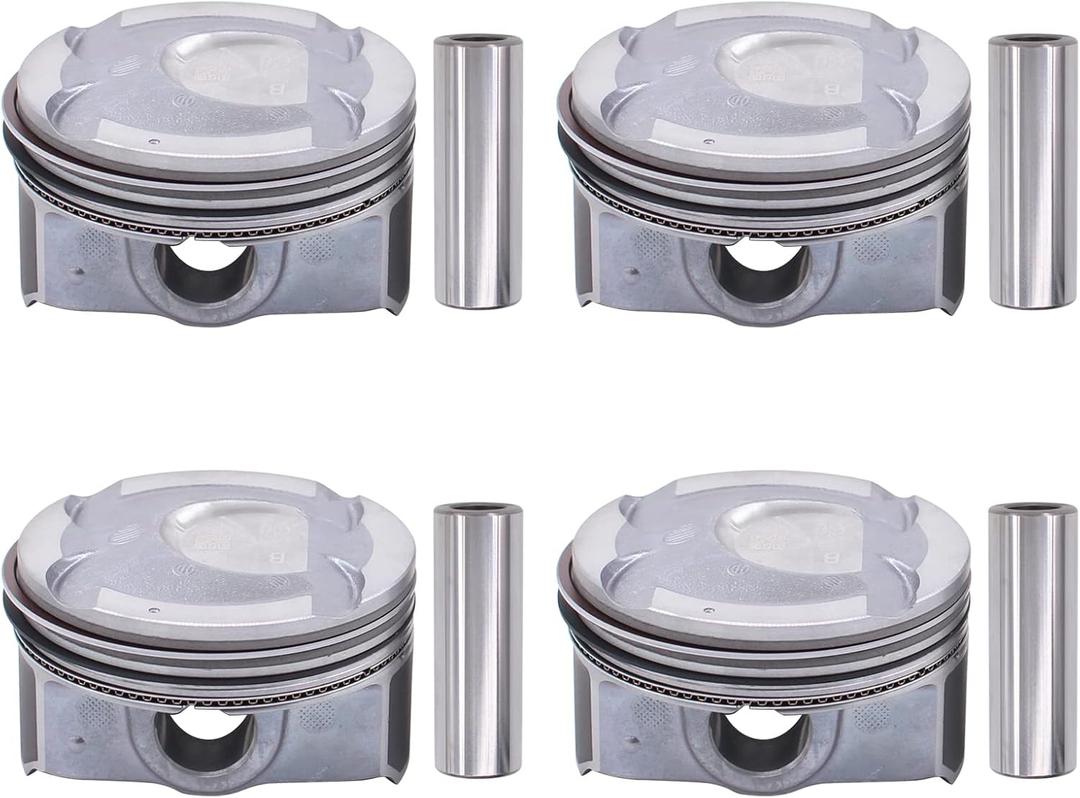 NewYall Set of 4 Engine Piston with Pin and Rings for Hyundai Accent/Veloster 1.6L 2012-2017, Rio/Soul 1.6L 2012-2017