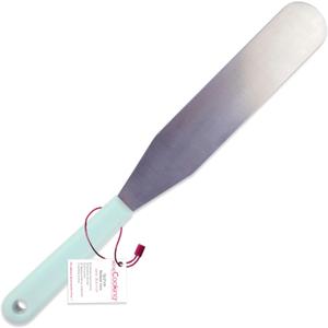 SCRAP COOKING Flat Flexible Stainless Steel Spatula 32 cm  Pastry Utensil Cake Kitchen Accessory Icing Chocolate Pancakes  Sea Green, 32 x 4 x 1.6 cm, Multicolored