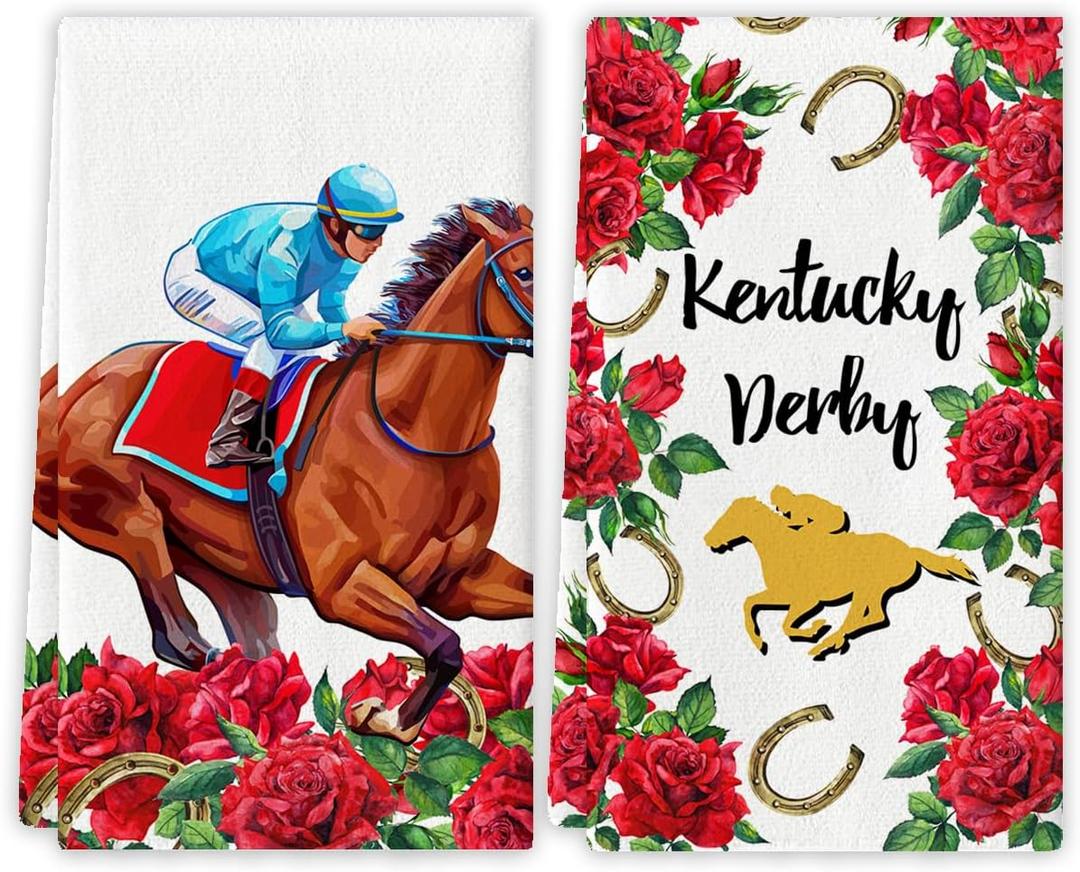 Kentucky Dish Towels Kentucky Tea Towels Horse Racing Banner Kentucky Decorations for Home Party
