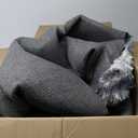 Amdrebio Black White Grey Cool Area Rugs for Bedroom Living Room, Fluffy Modern Furry Rugs for Kids Room Decor, Plush Shaggy Throw Rug 18x18x18 for Men Teen Boy, Aesthetic Floor Carpet for Dorm Home Office