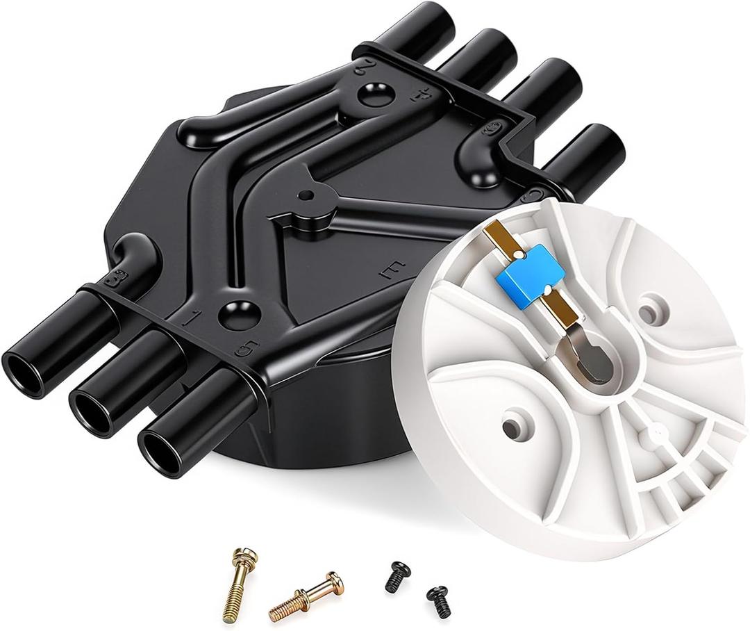 Ignition Distributor Cap and Rotor Kit Compatible with GMC Chevrolet Trucks V6 4.3L Vortec - 1996-2005 Astro Blazer, 1996-2001 Jimmy and more | Replace DR475 DR331 D465 D328A 10452457 10452458