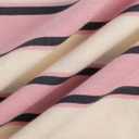 LilyCoco Women's Striped Shirt Short Sleeve Color Block Tops Notched Neck Summer Tee Multicolored Medium