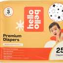 Hello Bello Diapers, Size 3 (14-24 lbs) Superstars, 25 Count of Premium Disposable Baby Diapers, Hypoallergenic with Soft, Cloth-Like Feel