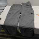 TACVASEN Men's Winter Hiking Pants Fleece Lined Cargo Tactical Work Softshell Snow Ski Waterproof Pants with Pockets, Size 34, Gray