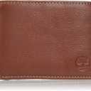 Timberland Men's RFID Blocking Wallet – Genuine Leather Passcase with Removable ID Holder, 6 Card Slots, 2 Billfold Pockets, Slim Design, Brown, One Size