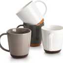 Sweese Porcelain Coffee Mugs Set of 4-16 Ounce -Microwavable, Coffee Cups for Latte, Hot Tea, Cappuccino, Mocha, Cocoa with Big Handle, Urban Neutrals