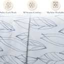 Southshore Fine Living, Inc. 4-Piece Botanical Sheets Set, 15 Inch Deep Pocket Queen Size Sheet Sets, Easy Care Microfiber Bedsheets, Leaf Printed Sheet Set Queen Size - Modern Foliage Blue on White