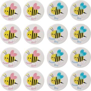 Mirabuy 40 Pack Bee Gender Reveal Button Pins, Team Boy Girl Button Pins for Gender Reveal Party Games Baby Shower Party Ideas