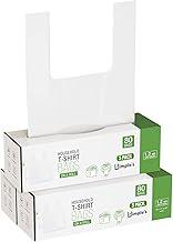 Simple's Plastic Bags with Handles For Small Business, (3 Pack=240 Bags) Shopping Grocery, Plastic T Shirts Bag, Dispenser Roll - Measures 12"x7"x22", 1.2 Mil Thickness