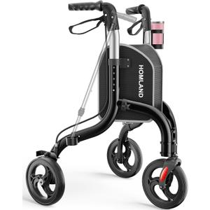 HOMLAND Foldable 3 Wheel Walkers for Seniors, Lightweight 11 lb