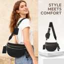 Cross Body Bag for Women Bum Bag Checkered Belt Bags Fanny Packs for Girls Travel Purse Fashion Waist Packs Crossbody Nylon Purse Trendy Shoulder Bags for Womens