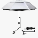 UPF 50+ Golf Umbrella with Adjustable Universal Clamp, Portable Umbrellas for Rain, Manual Open & Close, for Beach Chair, Golf Cart, Stroller, Bleacher, Patio