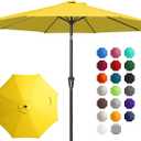 JEAREY 10FT Outdoor Patio Umbrella Outdoor Table Umbrella with Push Button Tilt and Crank, Market Umbrella 8 Sturdy Ribs UV Protection Waterproof for Pool, Garden (Yellow)