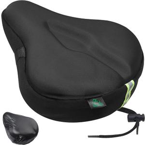 Zacro Bike Seat Cushion - Gel Padded Bike Seat Cover for Men Women Comfort, Extra Soft Exercise Bicycle Seat Compatible with Peloton, Outdoor & Indoor Bike Saddles (Black)