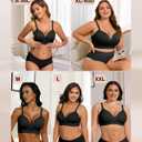 Ubras Push Up Wireless Bra Supportive Seamless Bra Shaping Bra for Big Breast Plus Size (Black, XXXL)