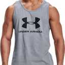 Under Armour Men's Sportstyle Logo Tank , Steel Light Heather /Black