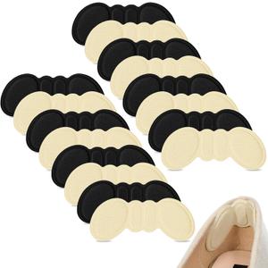 8 Pairs Heel Pads for Shoes Shoes Pads for Women Premium Foam Heels Cushions Protectors Too Big Anti-Slip Grips Pad for Women Men Stop Slipping Rubbing Foot Pain (Black Beige)