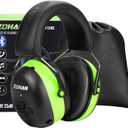 ZOHAN EM037 Bluetooth Hearing Protection,30dB SNR Noise Reduction Ear Protection with 1500mAh Rechargeable Battery,Headphones with 40H playtime for Mowing, Snowblowing, Construction,Workshops (Green)