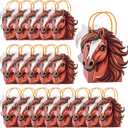 Kolldenn 24 Pcs Western Party Decorations Favors Cowboy Horse Paper Bags Wild West Kraft Bag with Handles Rodeo Cowboy Bag for Birthday Bachelorette Party Supplies