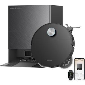 DREAME X60 Ultra Robot Vacuum and Mop, 3.13in Ultra-Thin Design, 3.47in Obstacle Clearing, 35,000Pa Suction, Self Emptying&Refilling, Mop Self-Cleaning, 100% Detangling, 280+Obstacle Avoidance, Black
